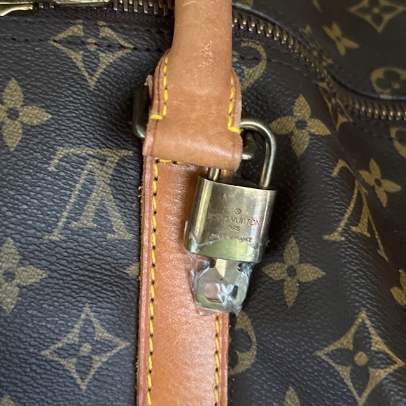 Authentic Louis Vuitton monogram Keepall 50 Boston Bag Luggage Tag Poignet Lock - Picture 4 of 14